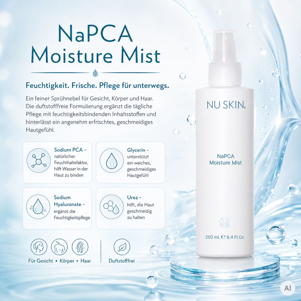 Nu Skin NaPCA Moisture Mist Hyaluronspray 250ml – Bild 2