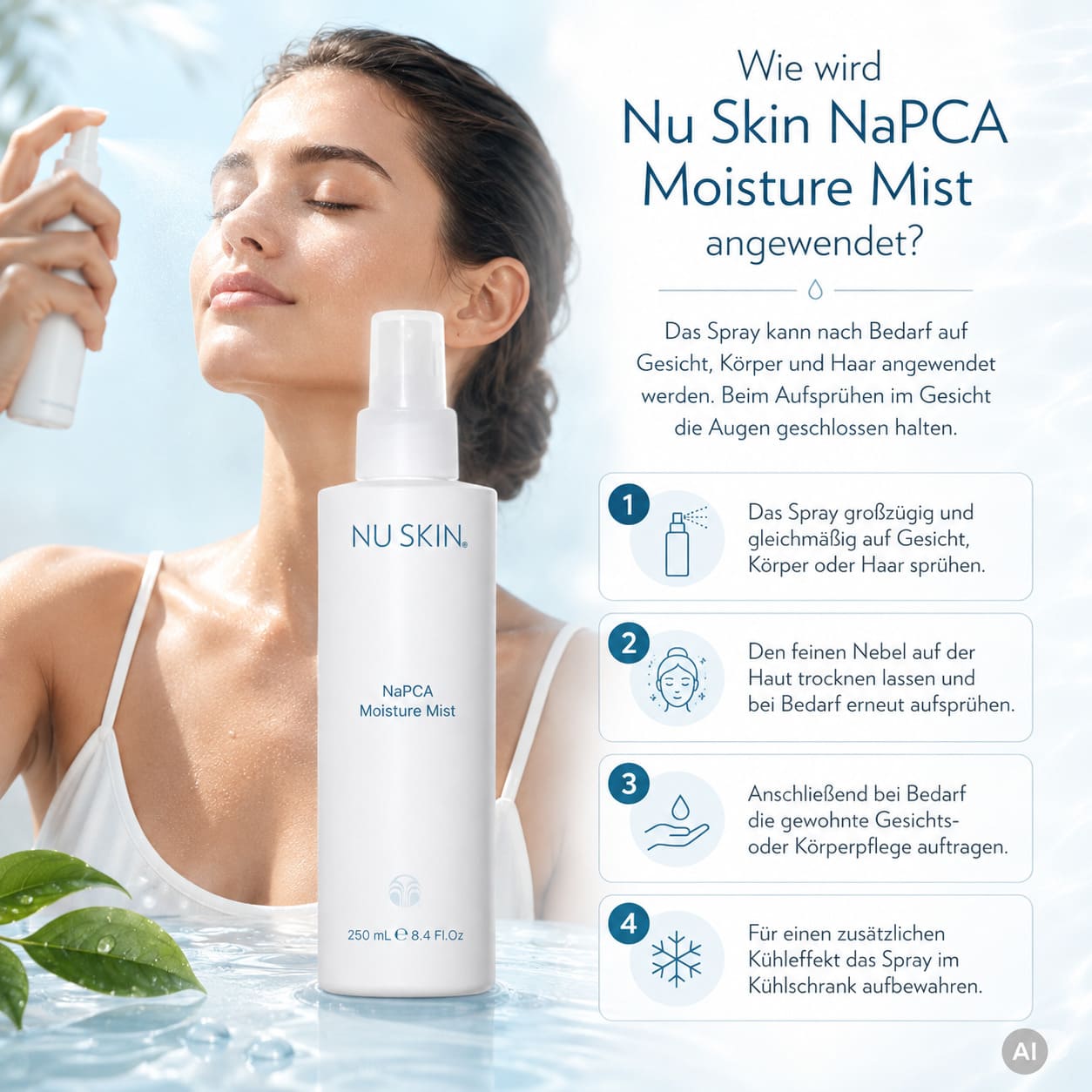 Nu Skin NaPCA Moisture Mist Hyaluronspray 250ml – Bild 3