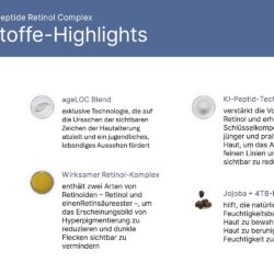ageLOC Tru Face Peptide Retinol Komplex Inhaltstoffe
