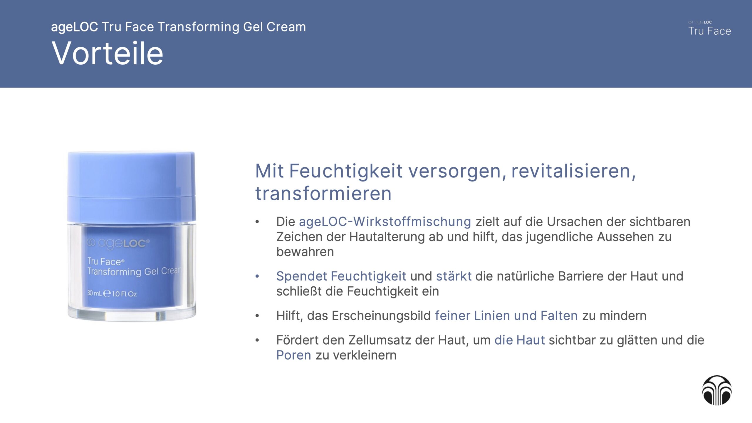 ageLOC Tru Face Transforming Gel Cream Vorteile
