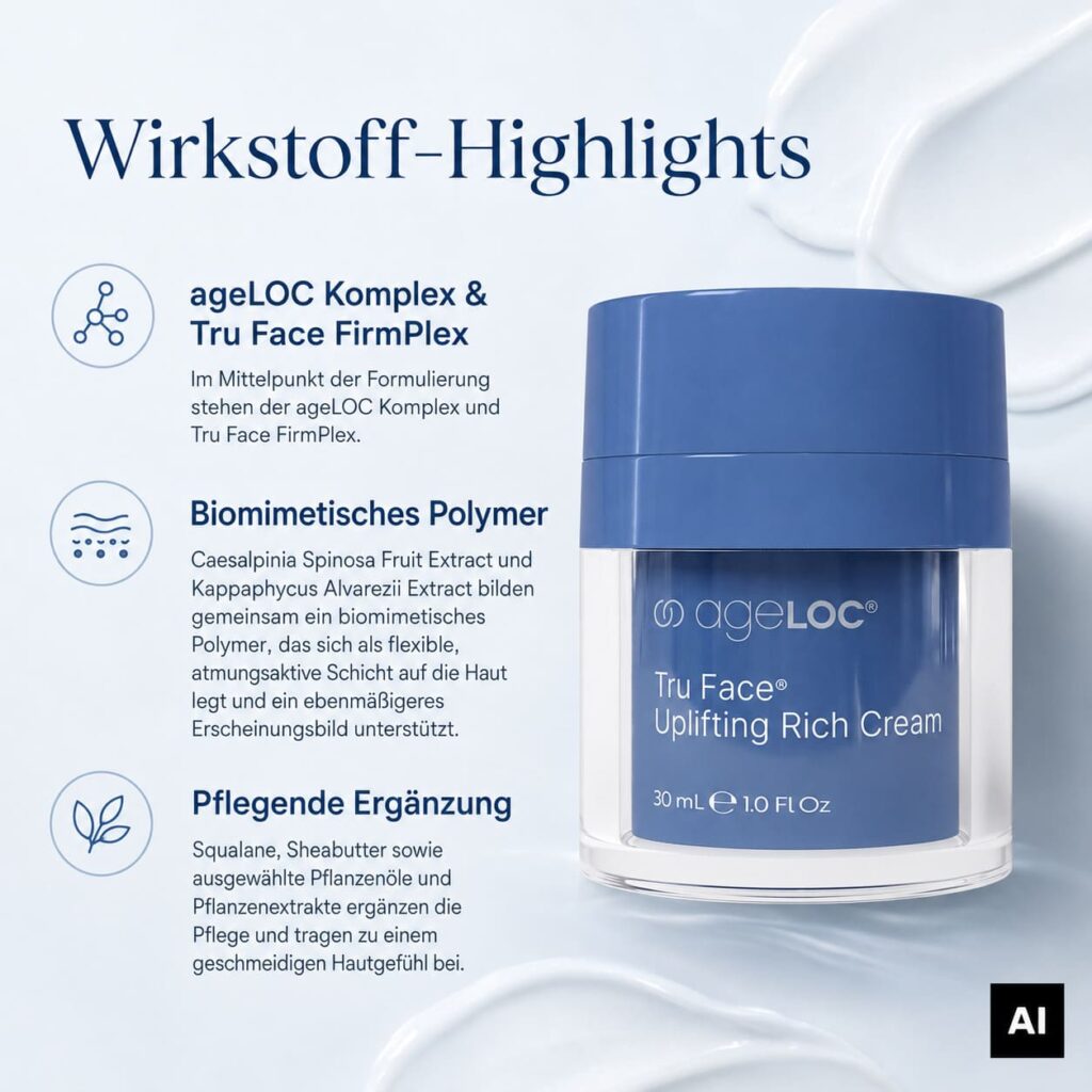 tru face uplifting Rich Cream Wirkstoff Highlights